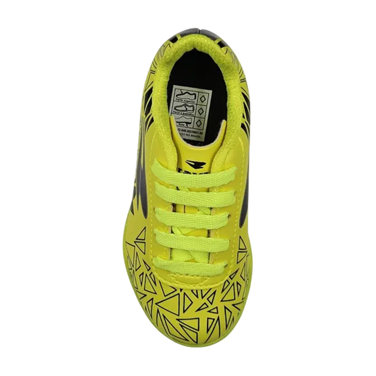 Chuteira Futsal Infantil Dray Leve Antiderrapante Original Verde Limão/Preto 4
