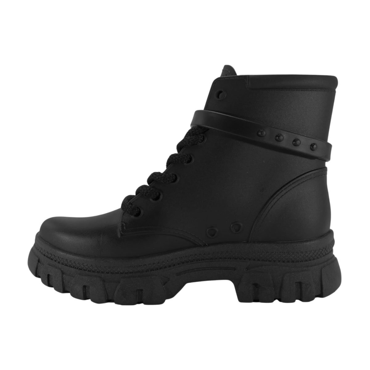 Bota Coturno Luelua com Bolsinha e Solado Tratorado Preto 3