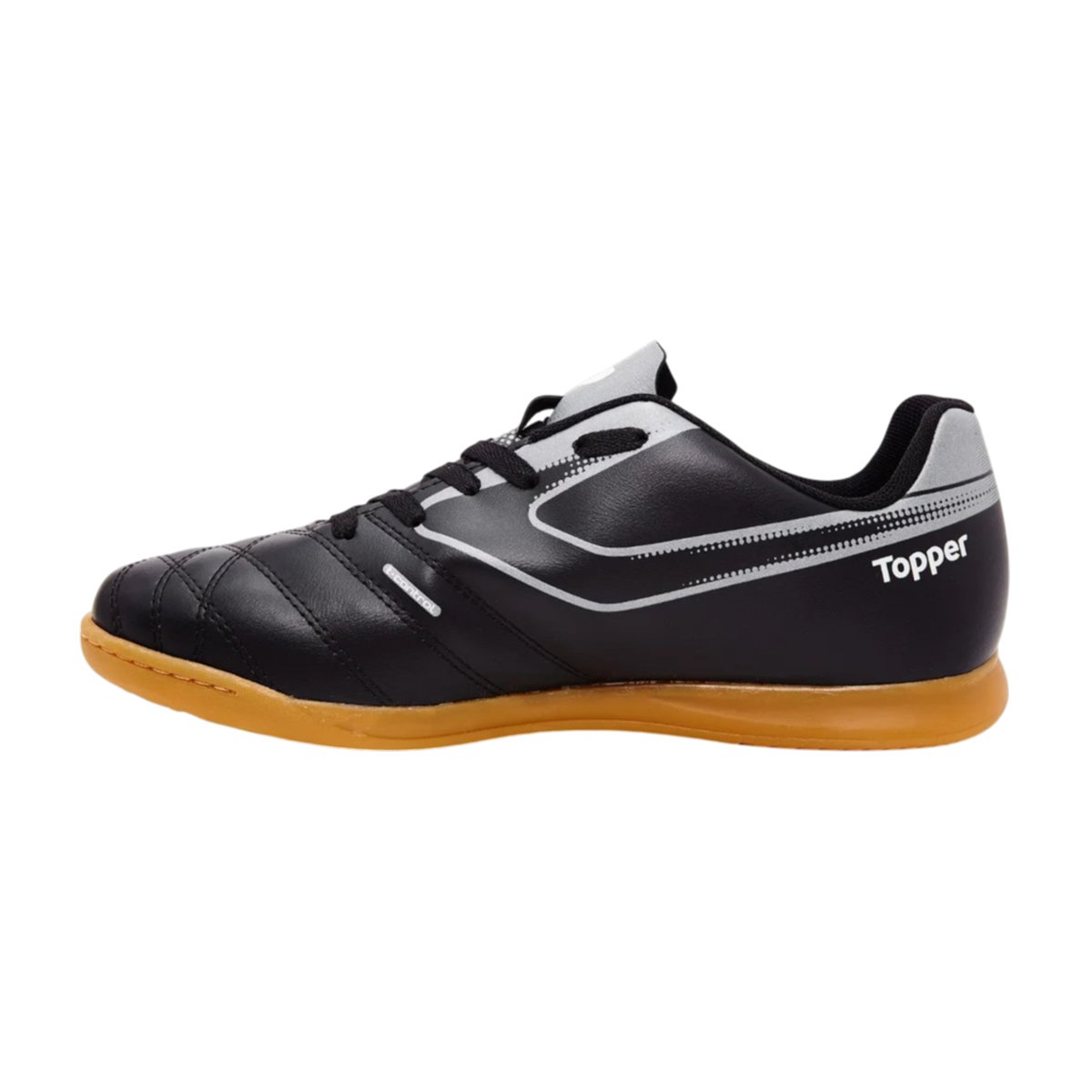 Chuteira Futsal Top Cup VIII Unissex Topper Preto/Cinza 5
