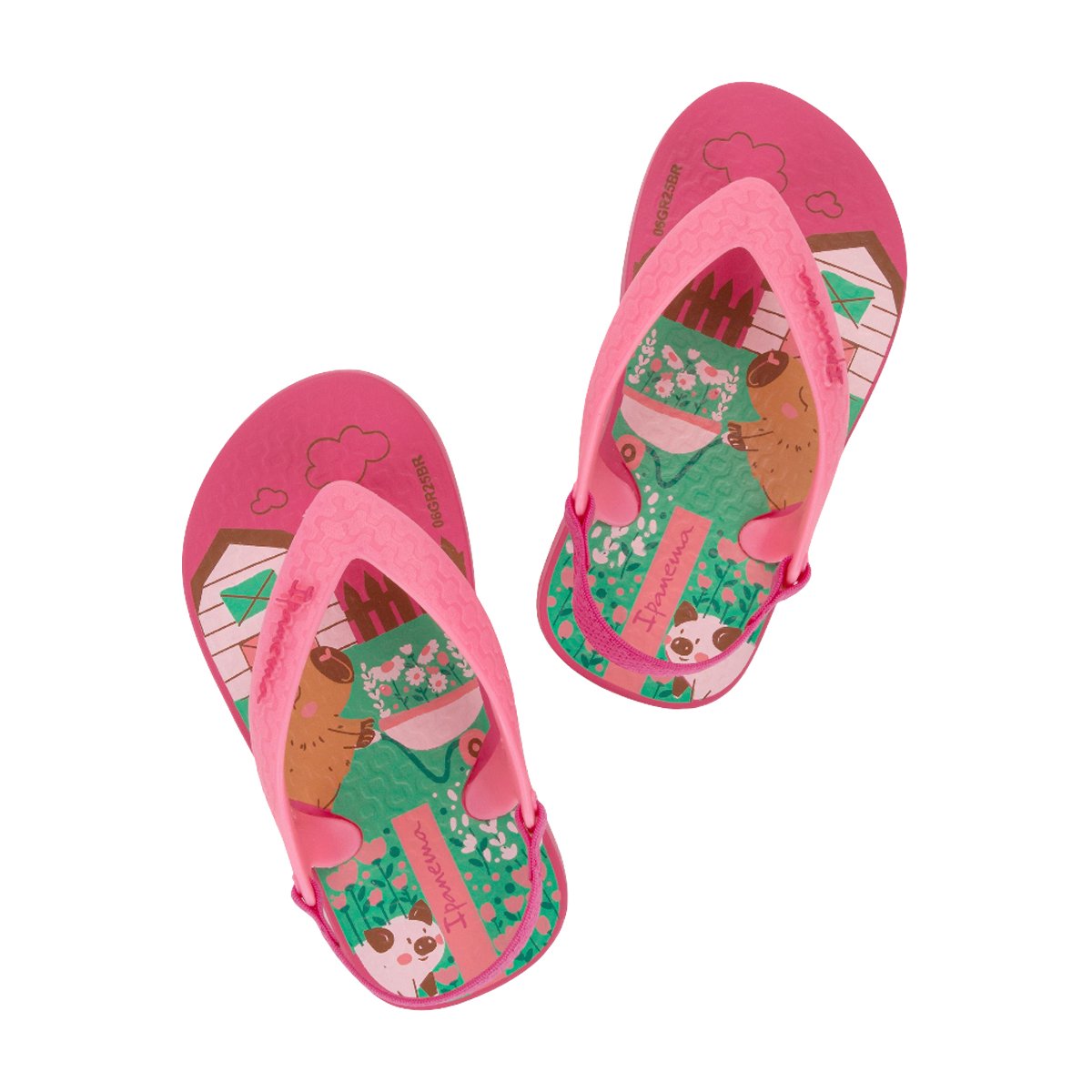 Chinelo Casual Estampa e Ajuste em Elástico Menina Ipanema Rosa/Verde 3