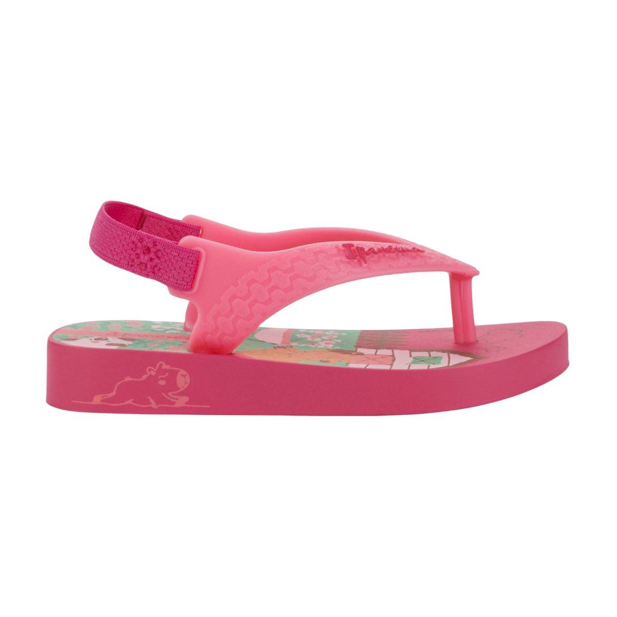 Chinelo Casual Estampa e Ajuste em Elástico Menina Ipanema Rosa/Verde 4