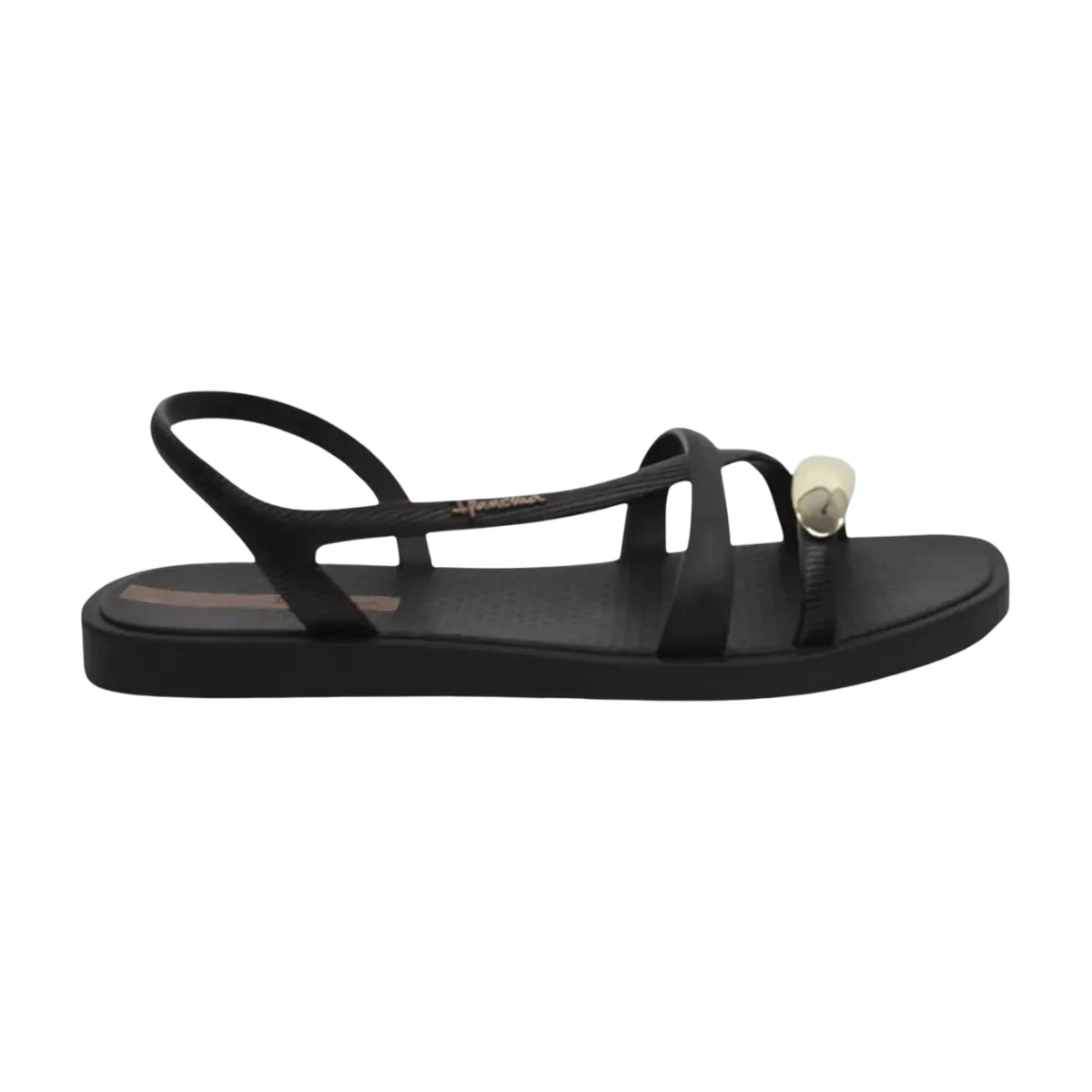 Sandália Casual Tiras Feminina Go Chic Ipanema Preto/Bege 3