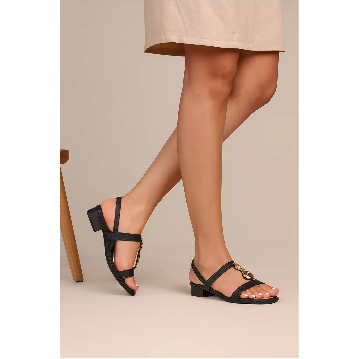 Sandália Salto Baixo Bloco Feminina Mississipi Preto 2