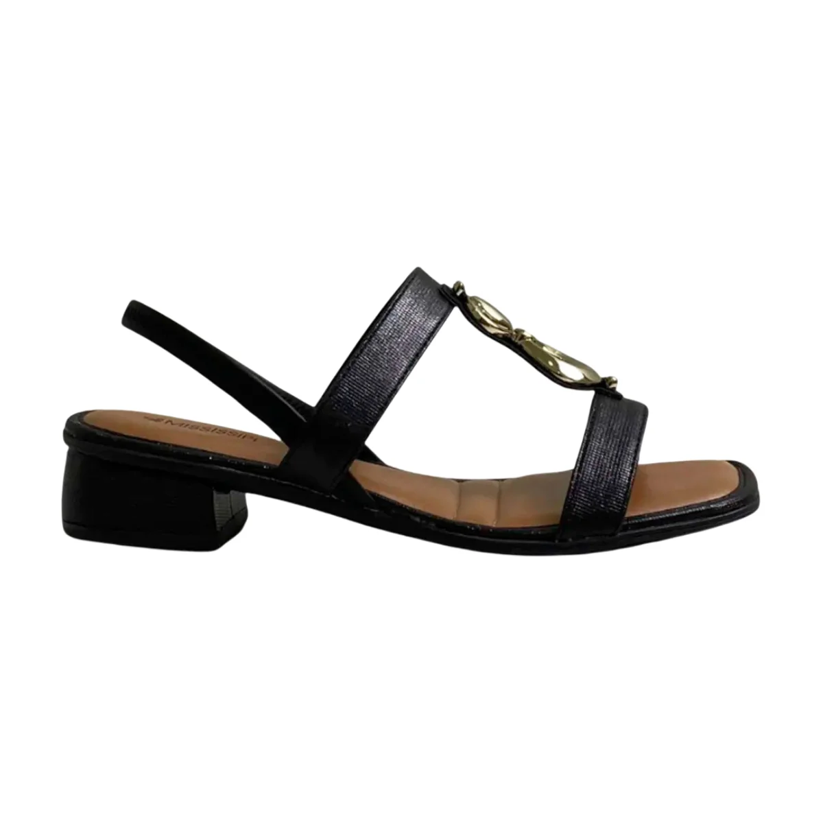 Sandália Salto Baixo Bloco Feminina Mississipi Preto 4