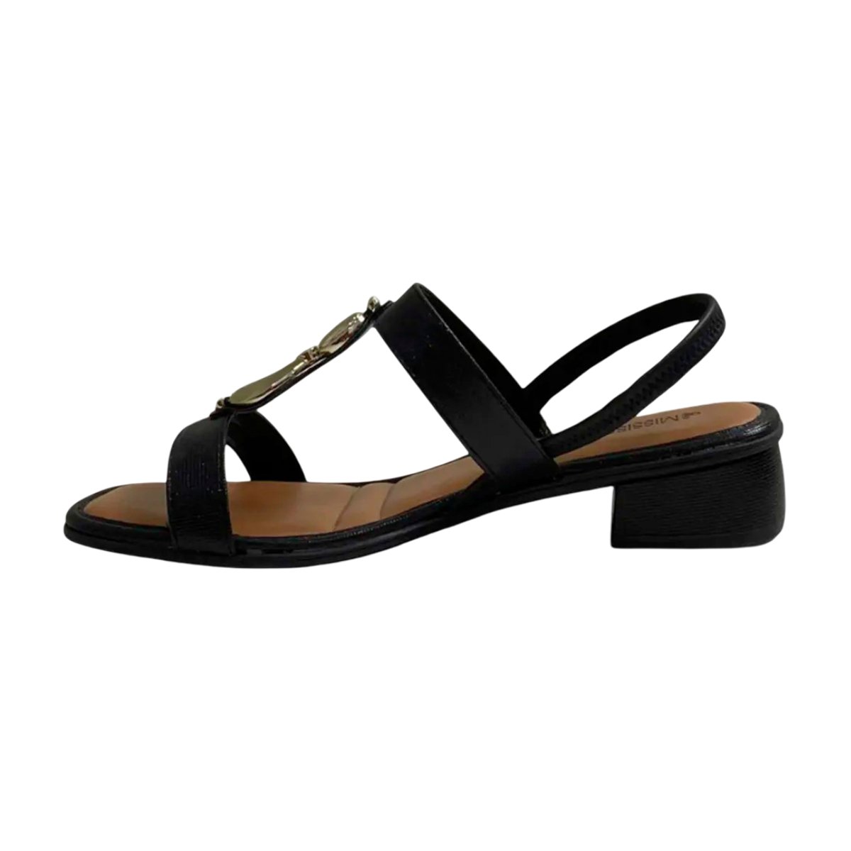 Sandália Salto Baixo Bloco Feminina Mississipi Preto 5