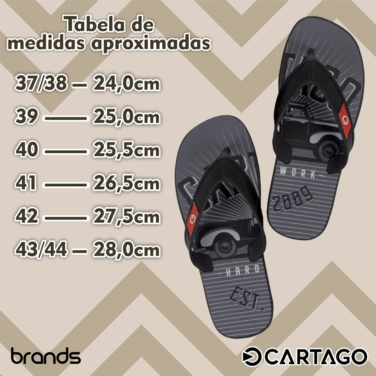 Chinelo Casual Tira Larga Masculino 10738 Cartago Preto 3