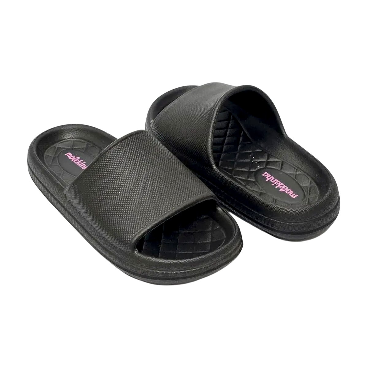 Sandália Slide Leve Confortável em E.V.A. Menina Molekinha Preto 4