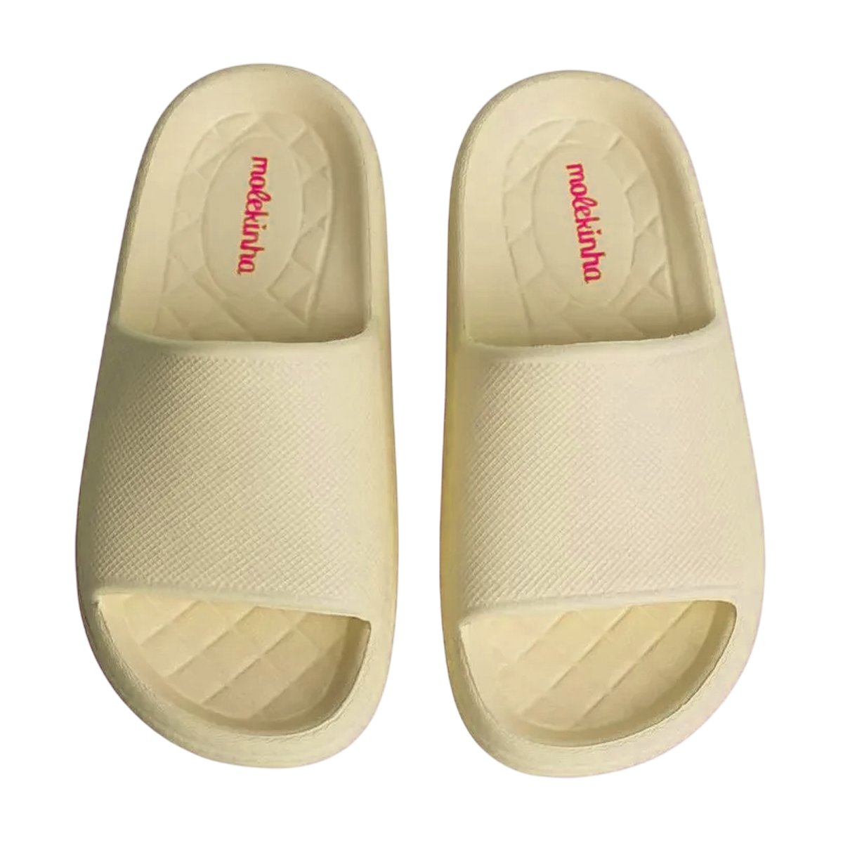Sandália Slide Leve Confortável em E.V.A. Menina Molekinha Creme 3