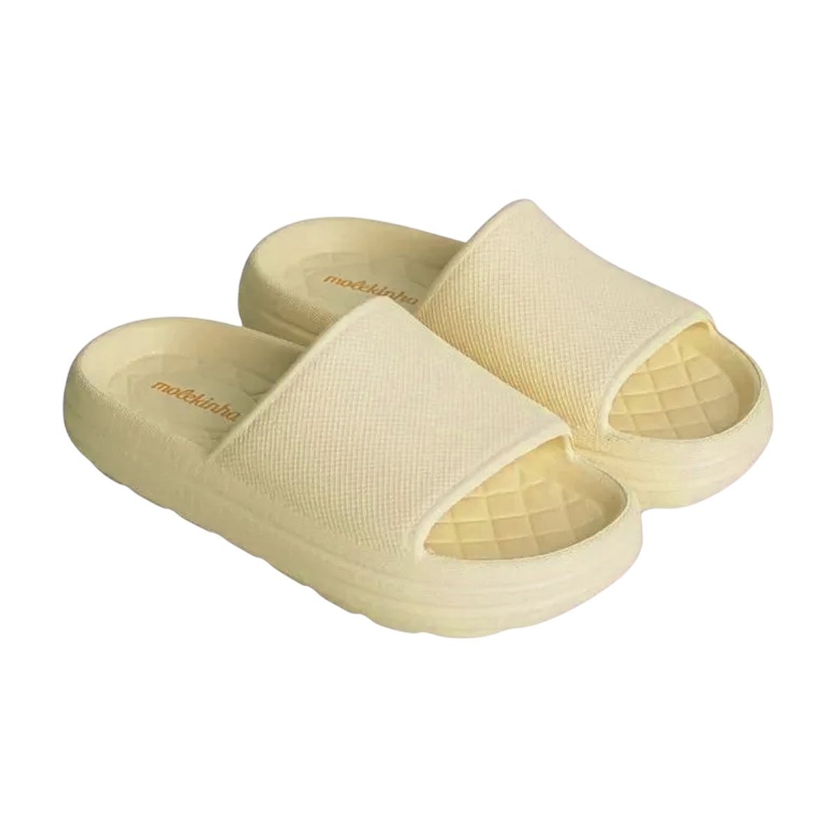 Sandália Slide Leve Confortável em E.V.A. Menina Molekinha Creme 4