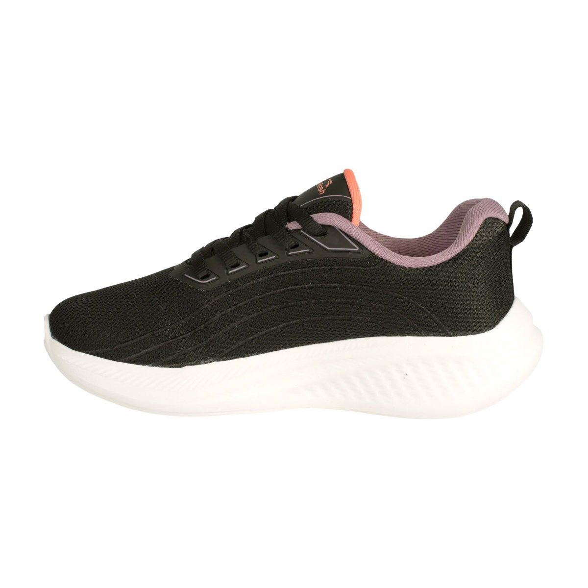 Tênis Esportivo Academia Caminhada Leve Solado E.V.A Fit+ Feminino Kolosh Preto/Rose/Lilás 4
