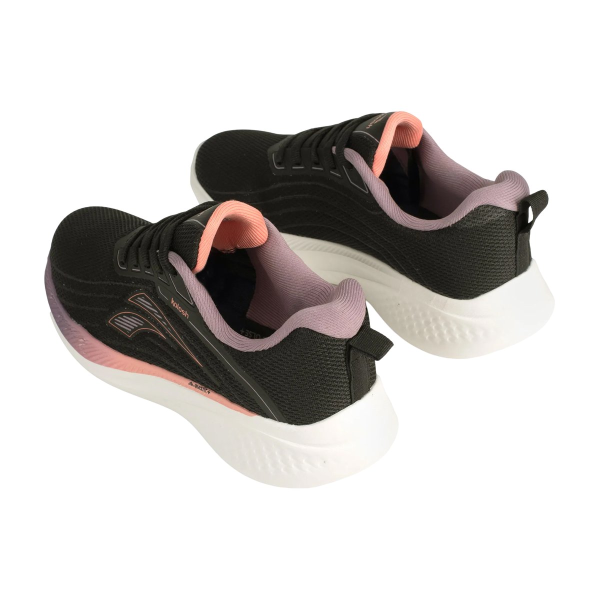Tênis Esportivo Academia Caminhada Leve Solado E.V.A Fit+ Feminino Kolosh Preto/Rose/Lilás 7