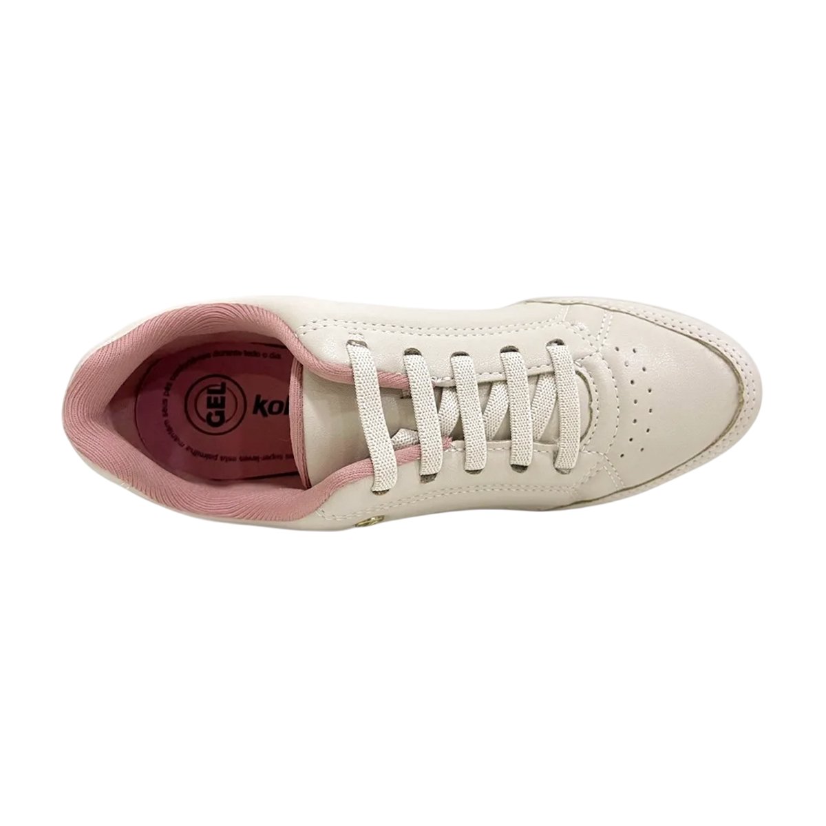 Tênis Casual Calce Fácil Estiloso e Confortável Feminino Kolosh Bege/Rosê 6