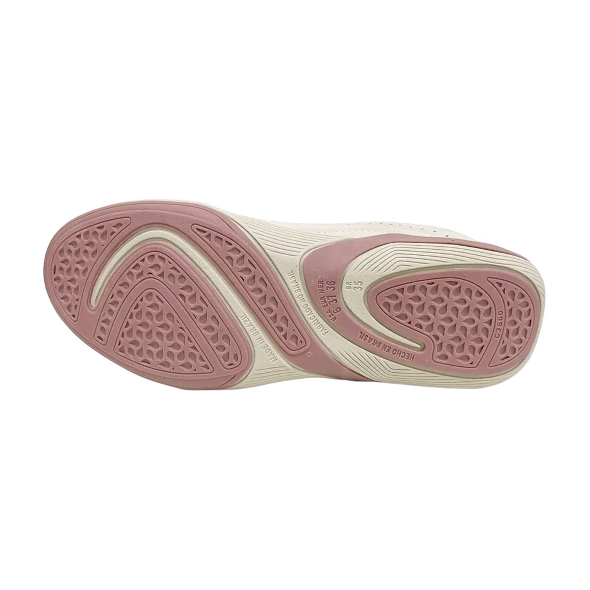 Tênis Casual Calce Fácil Estiloso e Confortável Feminino Kolosh Bege/Rosê 7