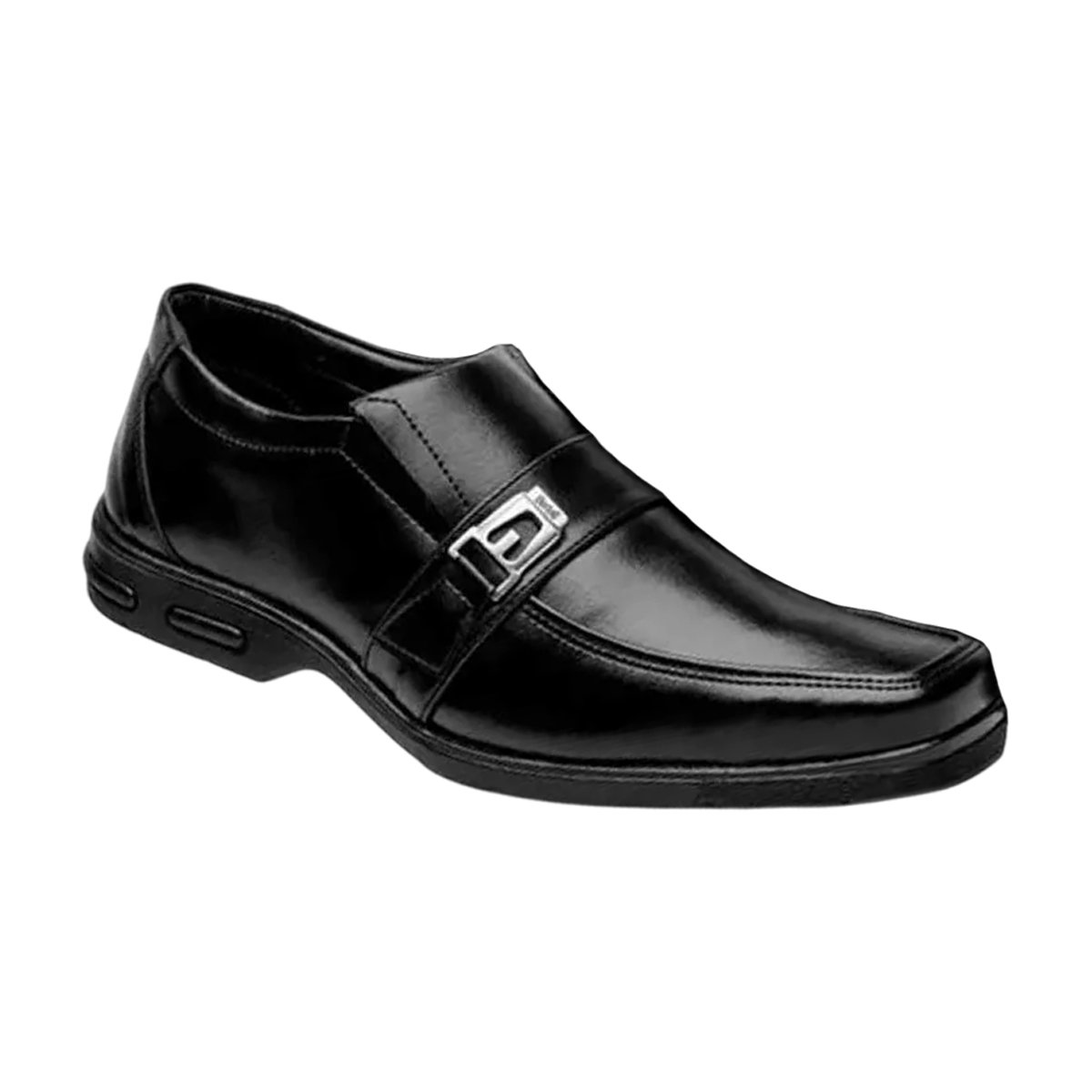 Sapato Social Bico Quadrado Masculino Sola Conforto Detalhe Fivelado Bertelli