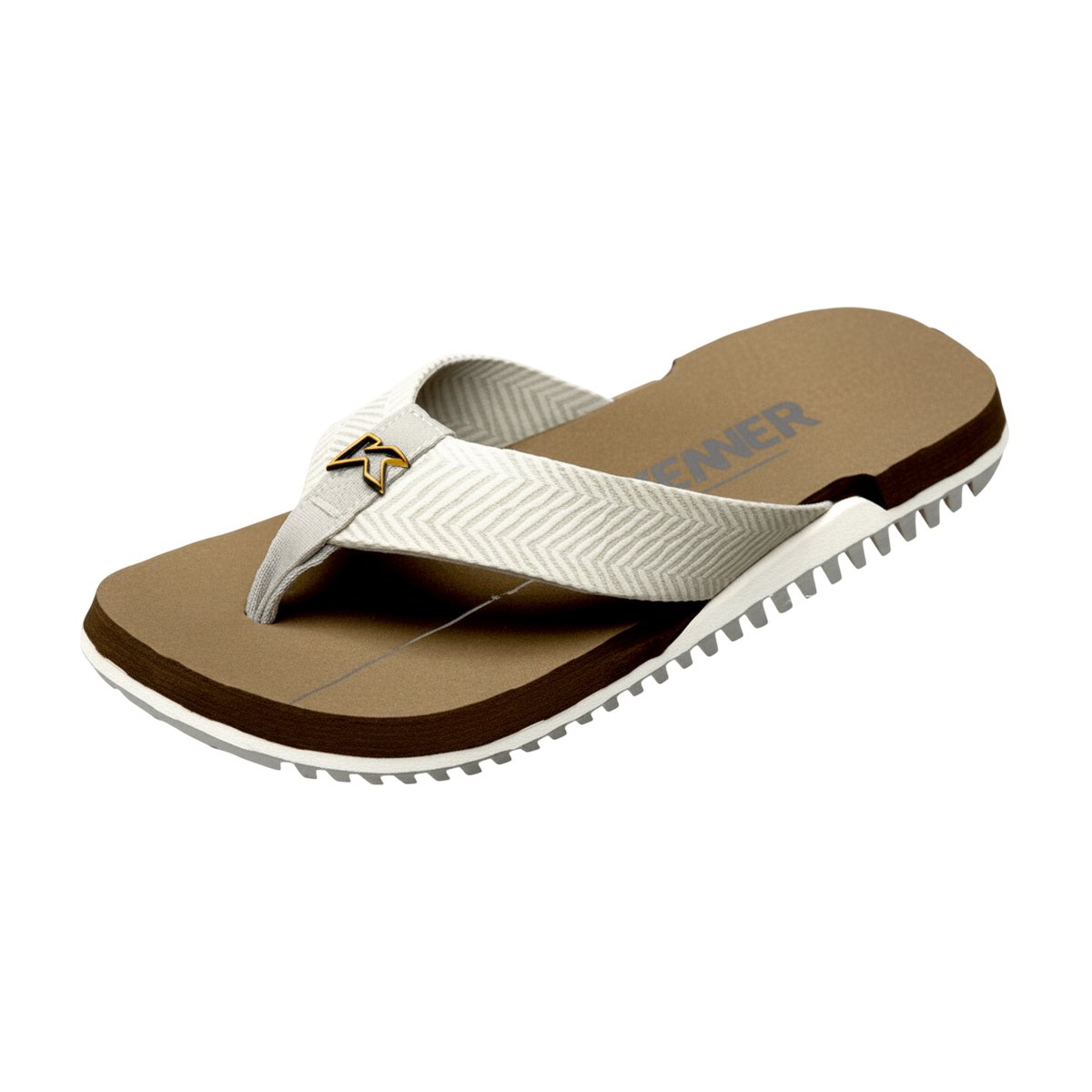 Chinelo Casual Estiloso Masculino Nk6 Gold Kenner Branco 2