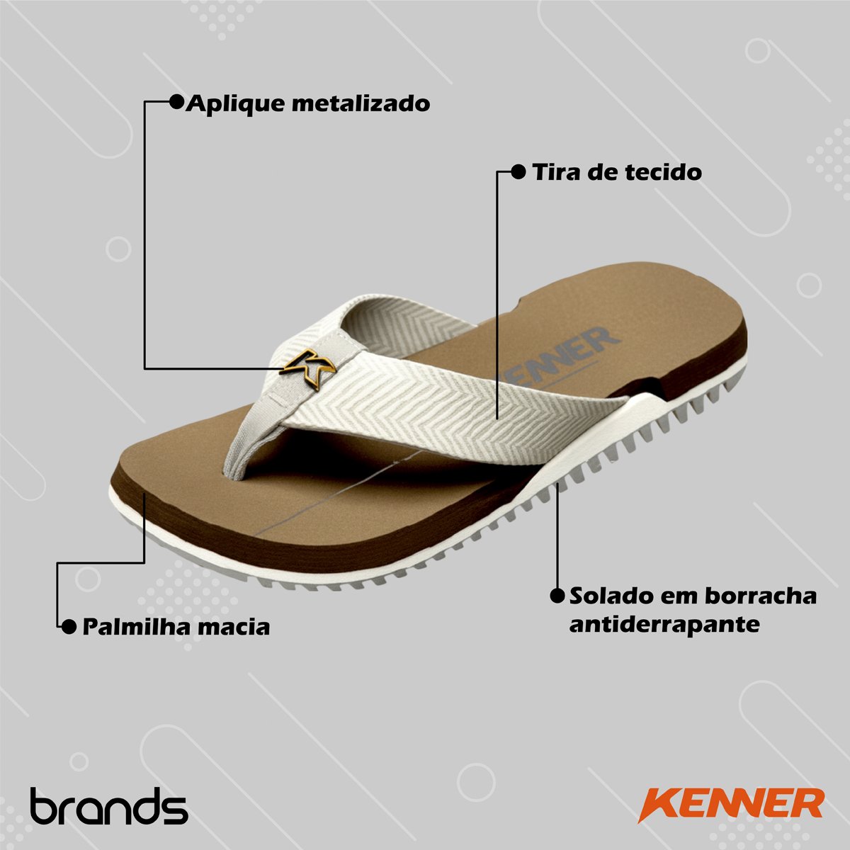 Chinelo Casual Estiloso Masculino Nk6 Gold Kenner