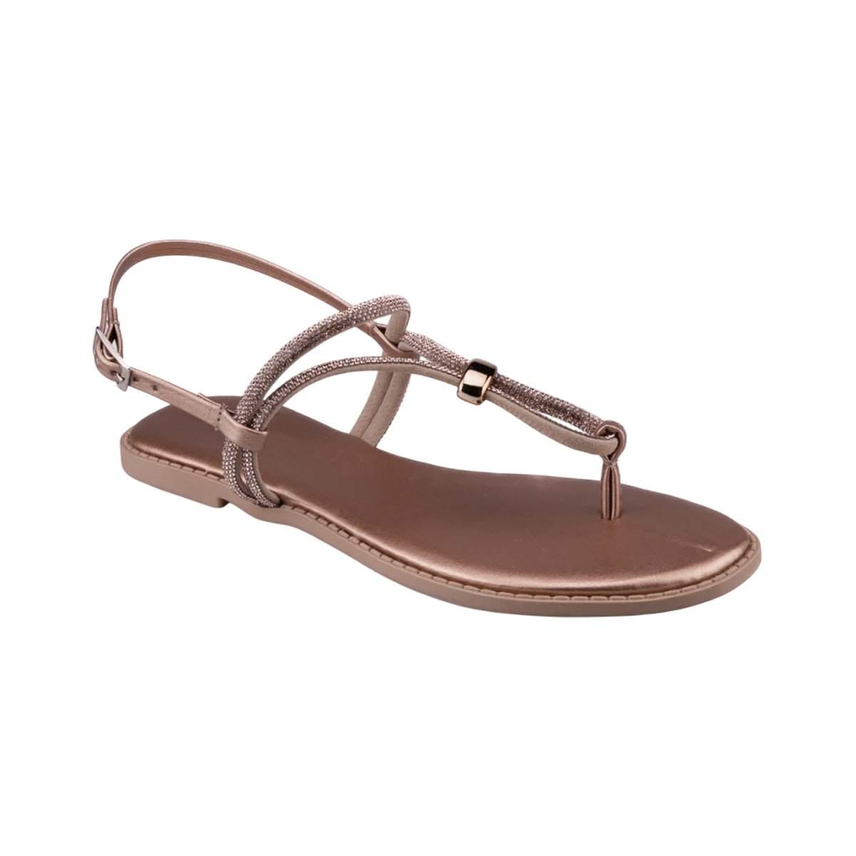 Sandália Feminina Rasteira de Dedo Strass Marina Carvalho Cobre/Glitter 3