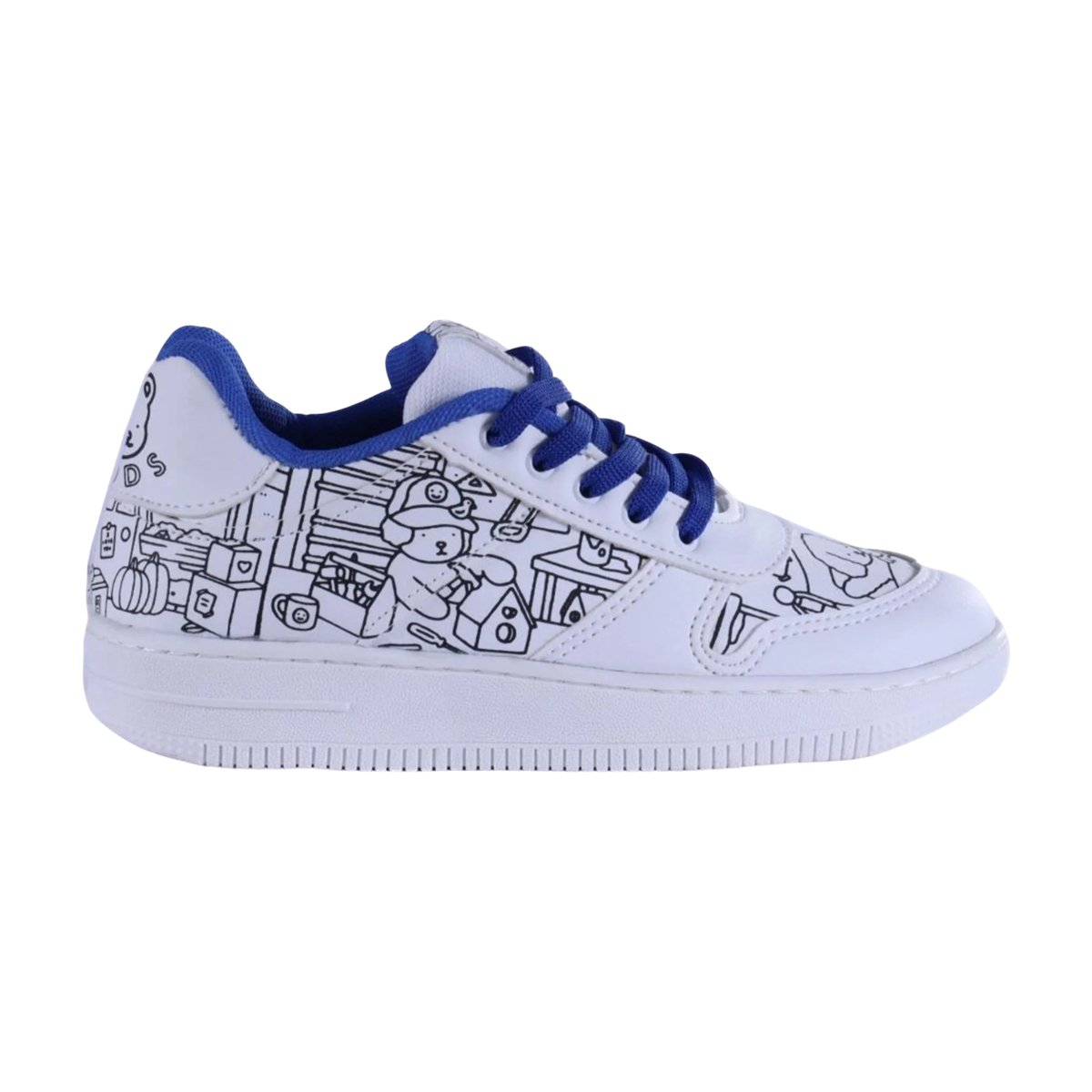 Tênis Infantil Para Colorir Unissex Bobbie Goods Mini Pé Branco/Azul 2