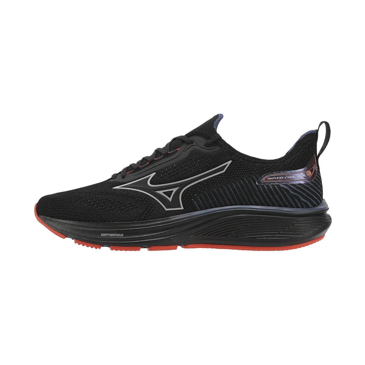 Tênis Esportivo Academia e Caminhadas Leves Masculino Cool Ride 3 Mizuno Preto/Vermelho 2