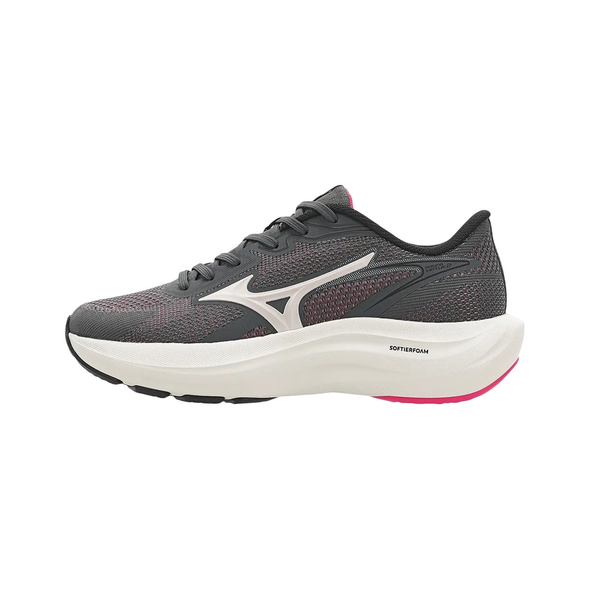 Tênis Esportivo Corrida e Academia Feminino Virtue 2 Mizuno Chumbo/Rosa 2