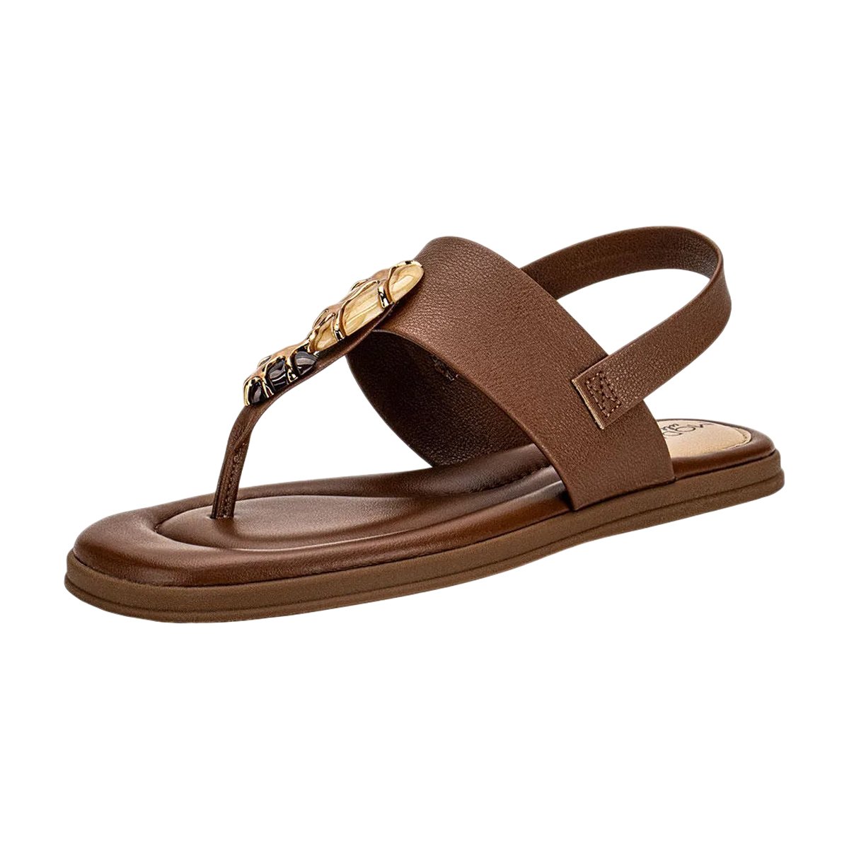 Sandália Casual Rasteirinha com Ajuste em Elástico Confortável Feminina Modare Marrom/Napa 3