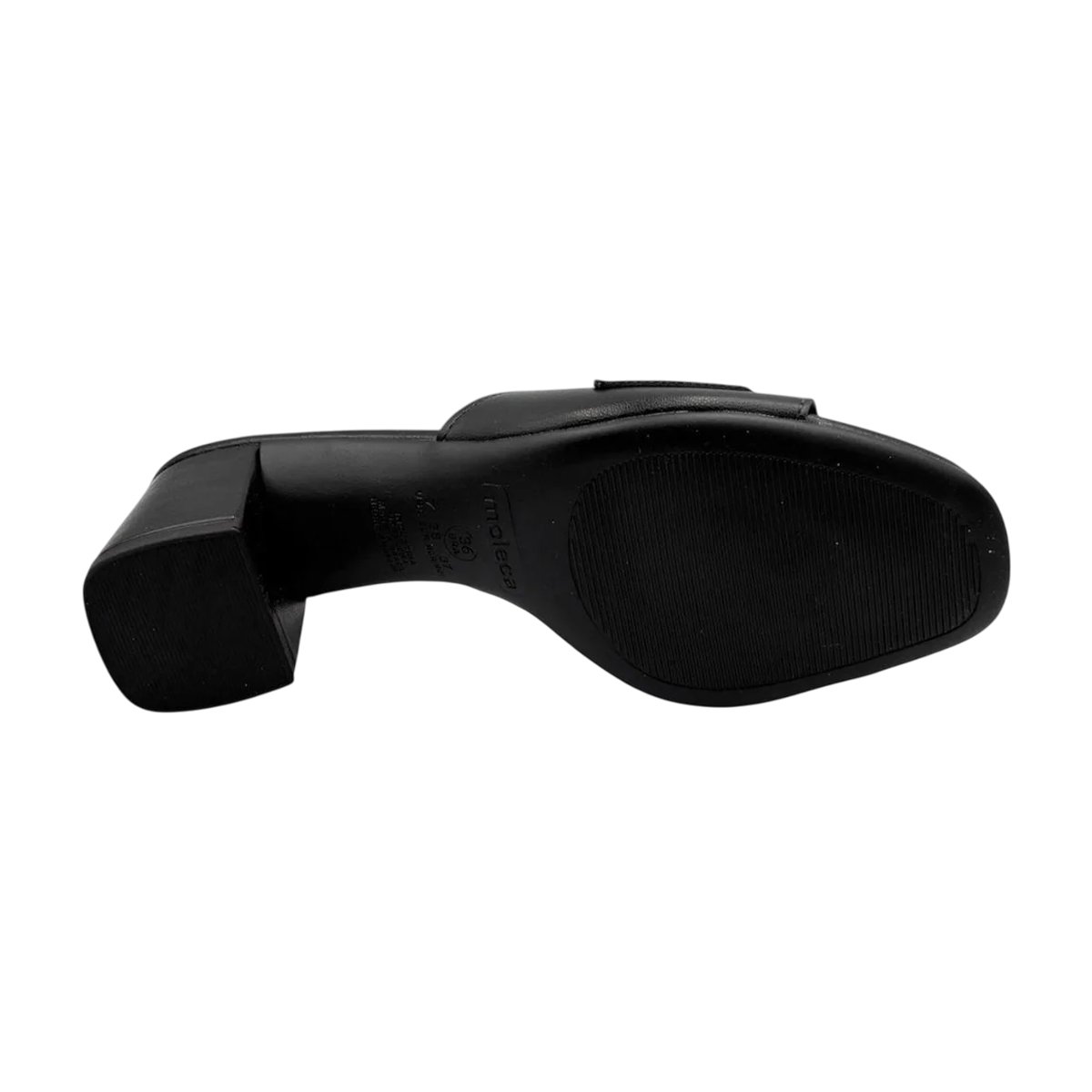 Tamanco Casual Salto Bloco Médio Feminino Moleca Preto/Napa 4