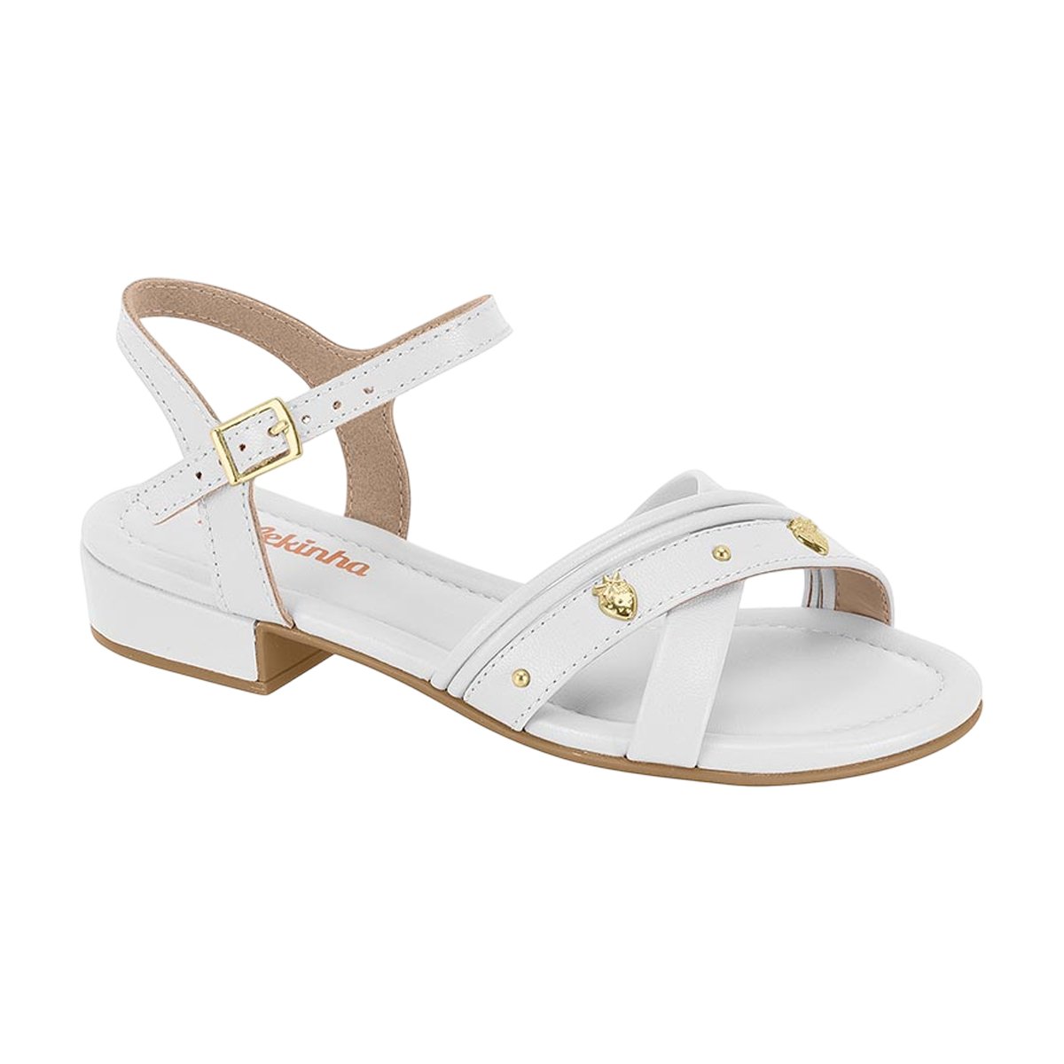 Sandália Casual Saltinho Baixo Ajuste em Fivela Menina Molekinha