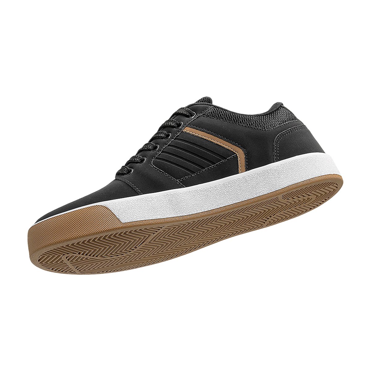 Tênis Casual Urbano Confortável Masculino Ollie Preto/Bege 3