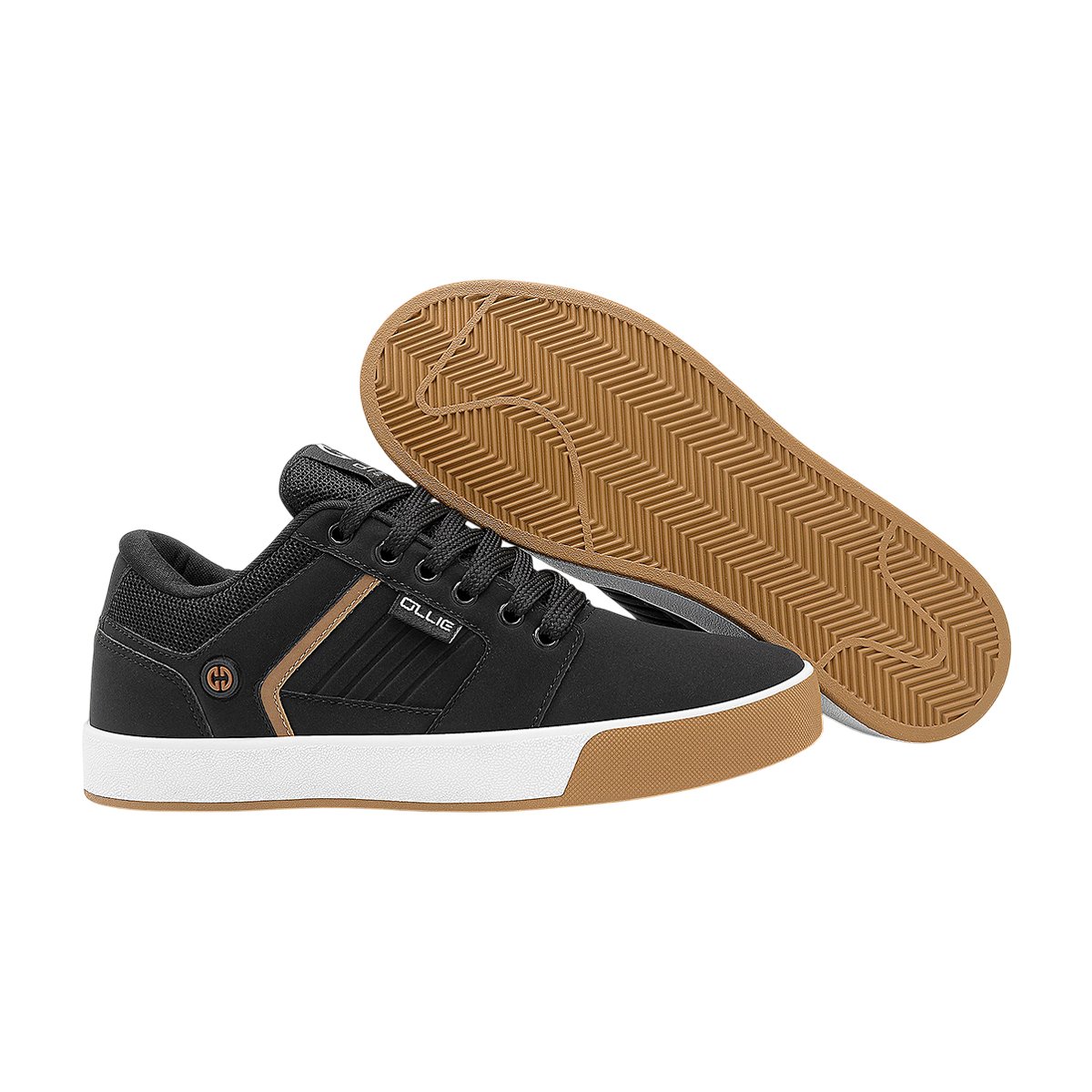 Tênis Casual Urbano Confortável Masculino Ollie Preto/Bege 6