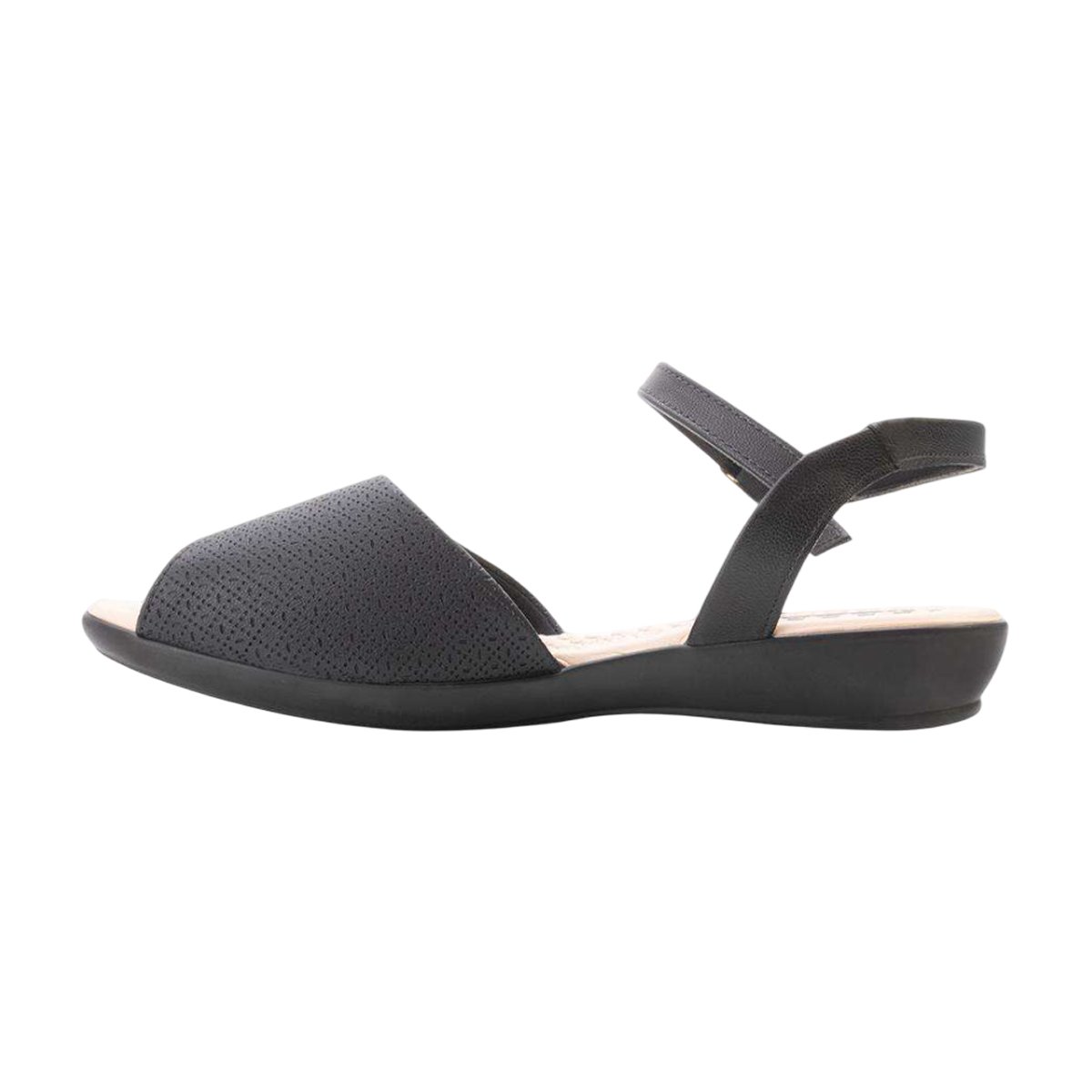 Sandália Feminina Ortopédica Conforto Anabela baixo Piccadilly Preto 6