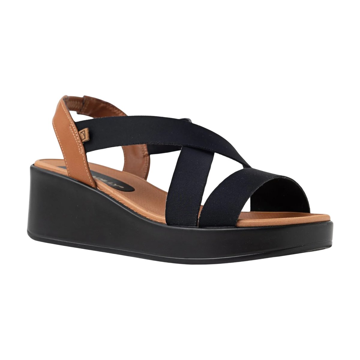 Sandália Casual Salto Anabela Médio Feminina Piccadilly Preto 4