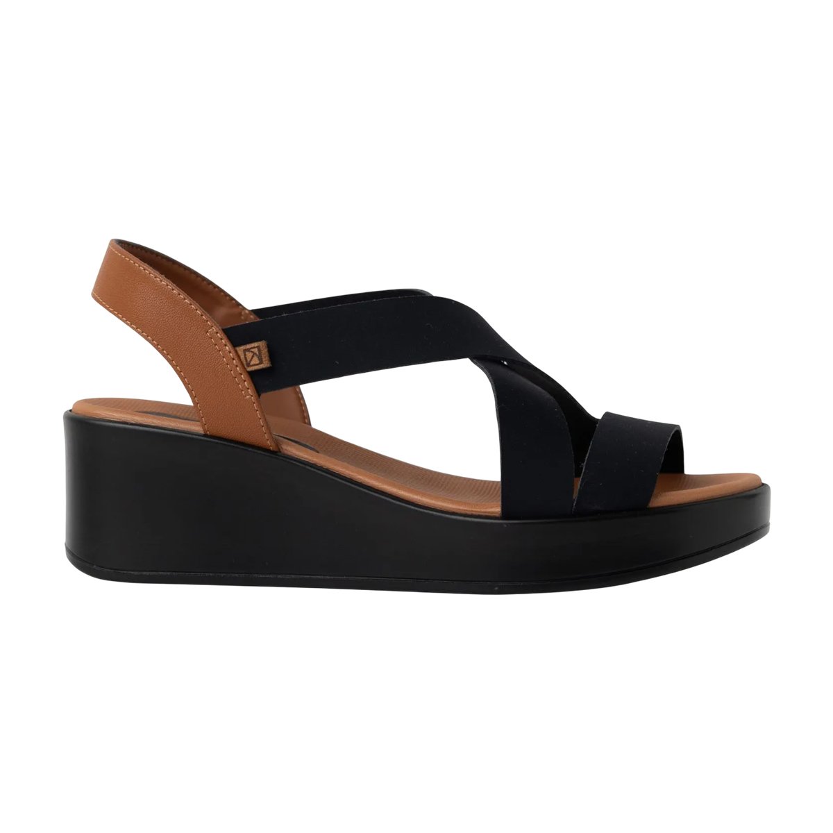 Sandália Casual Salto Anabela Médio Feminina Piccadilly Preto 5
