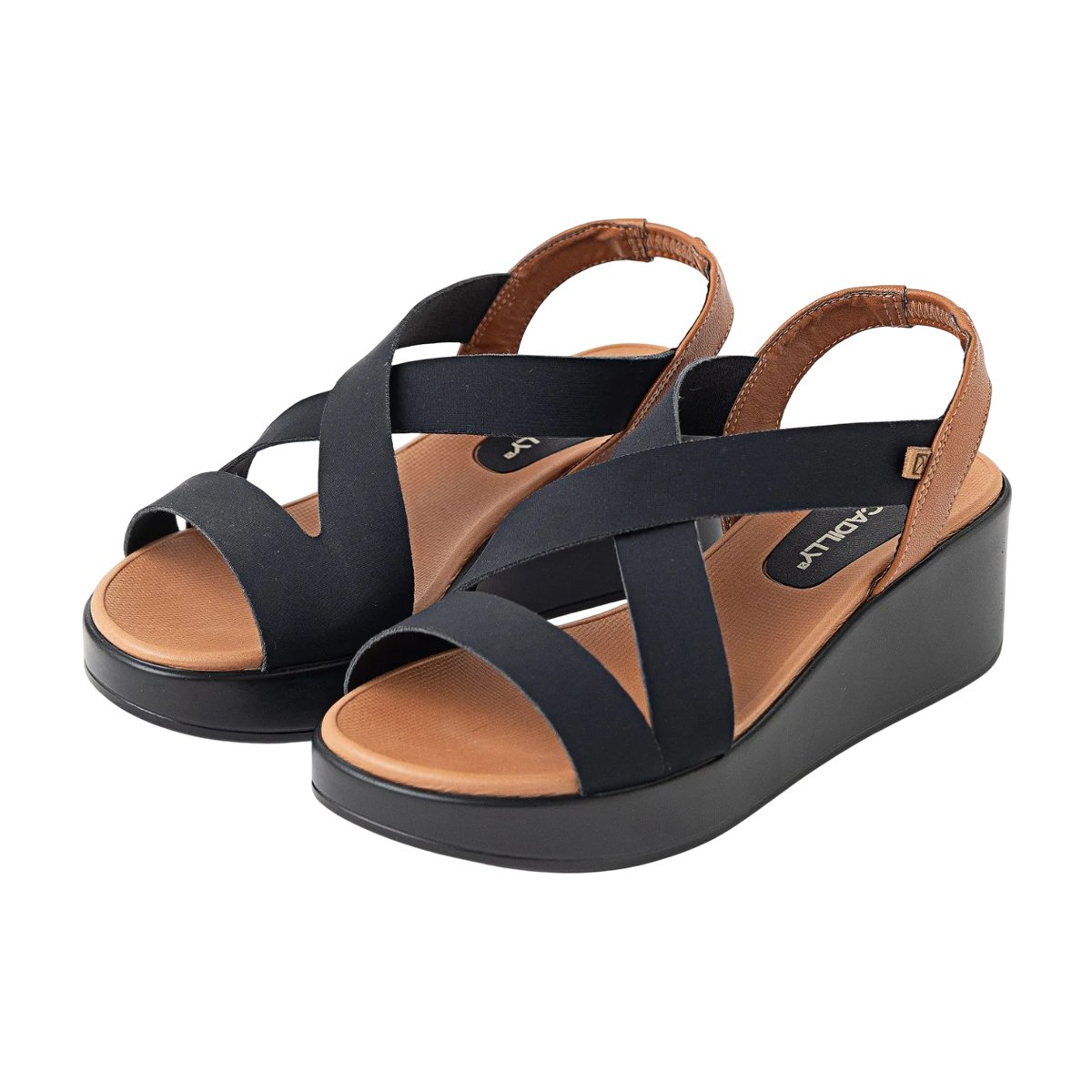 Sandália Casual Salto Anabela Médio Feminina Piccadilly Preto 6