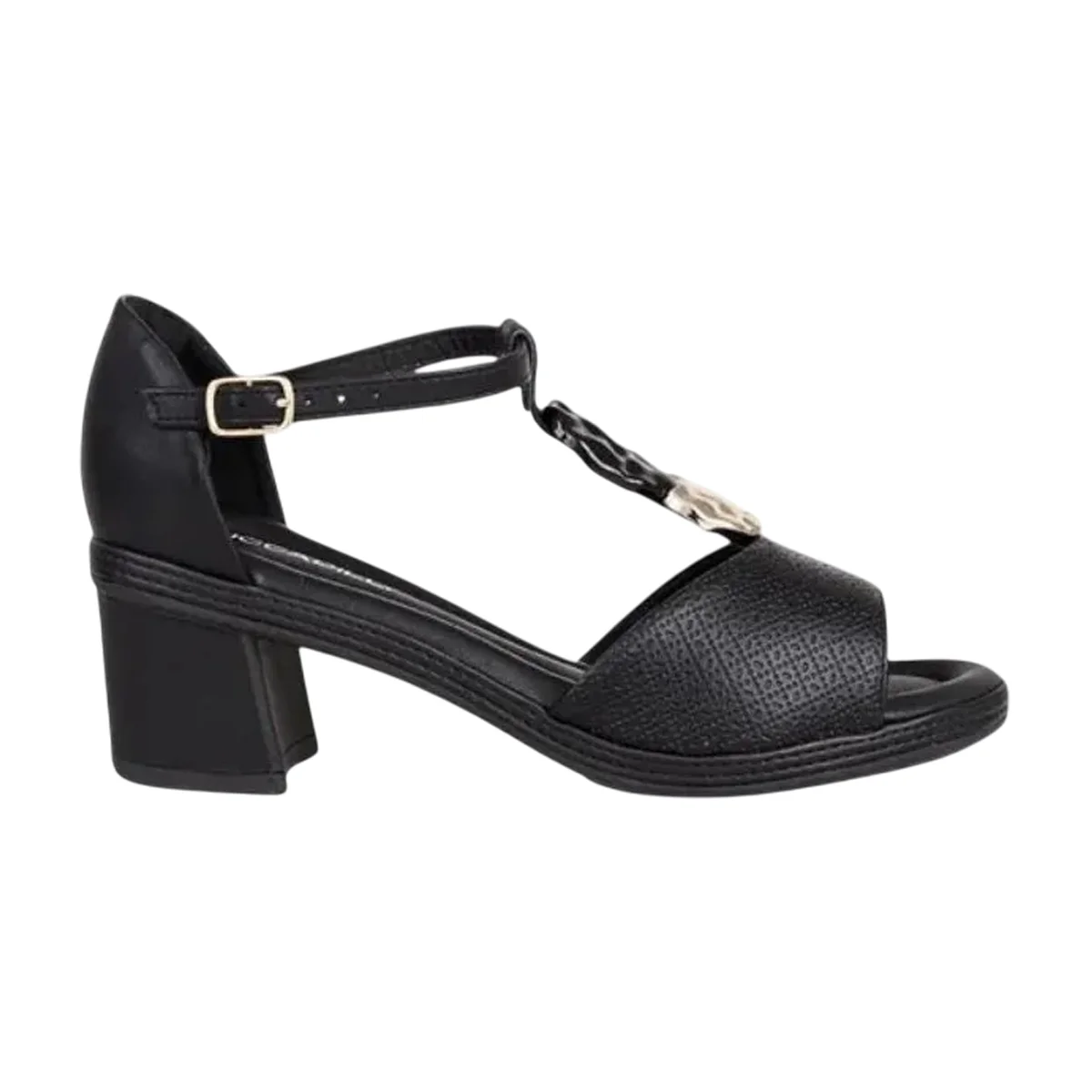 Sandália Casual Salto Bloco Médio Feminina Piccadilly Preto 2