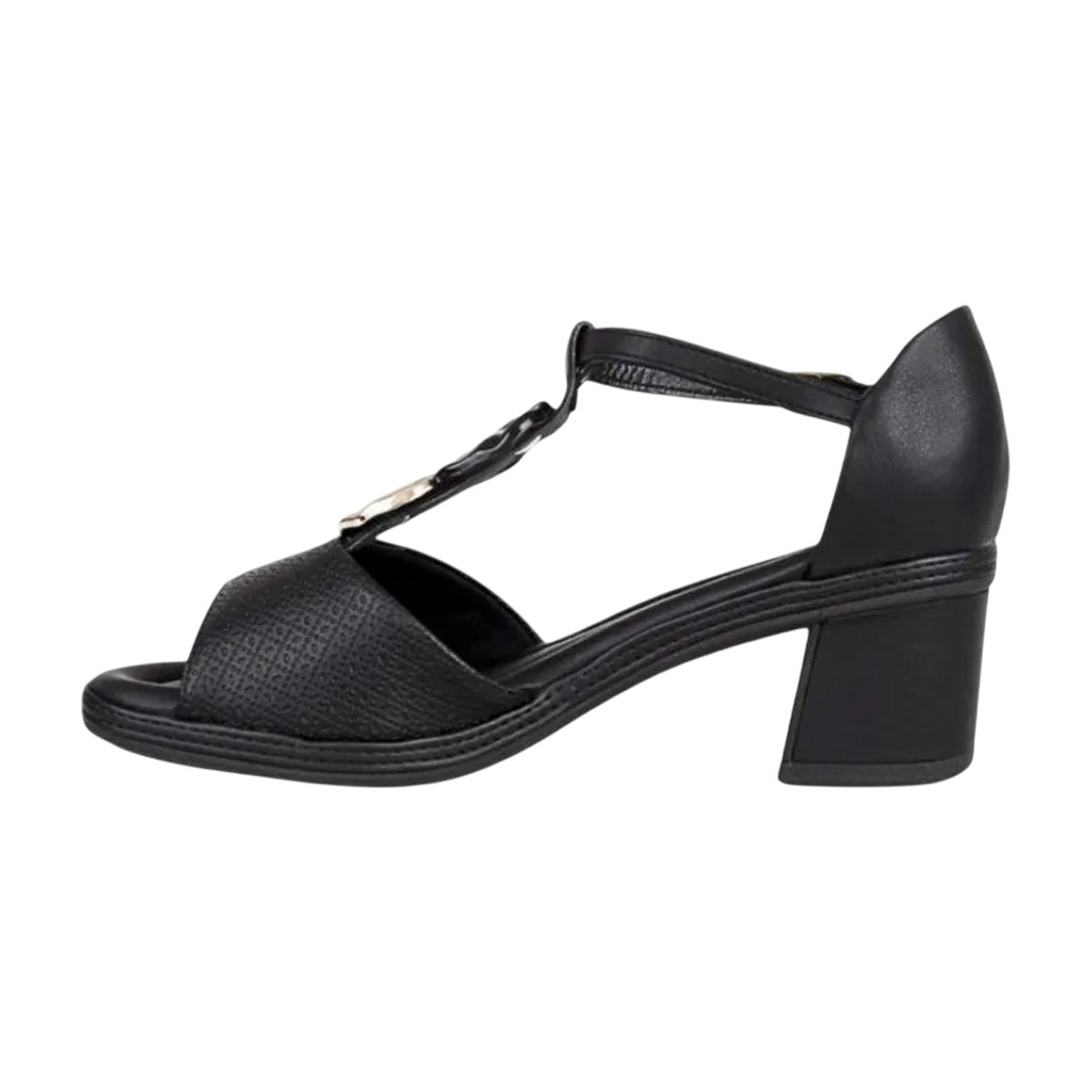 Sandália Casual Salto Bloco Médio Feminina Piccadilly Preto 3