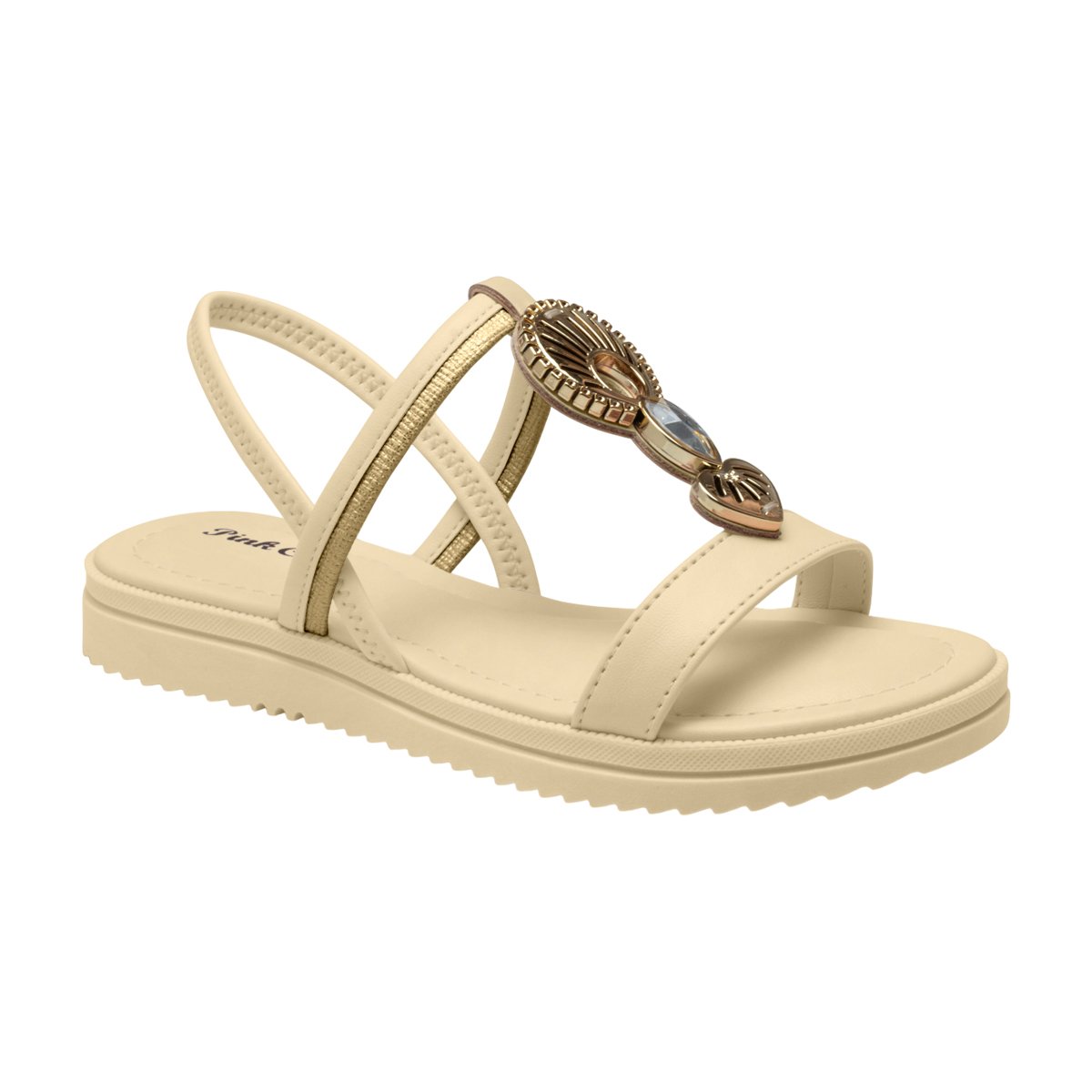 Sandália Casual Flatform com Apliques Menina Pink Cats