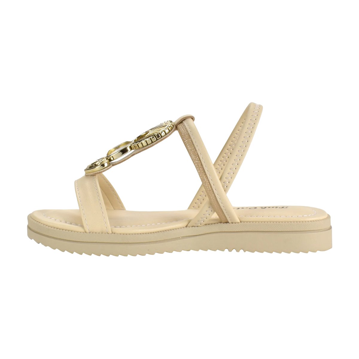 Sandália Casual Flatform com Apliques Menina Pink Cats Creme/Dourado 3