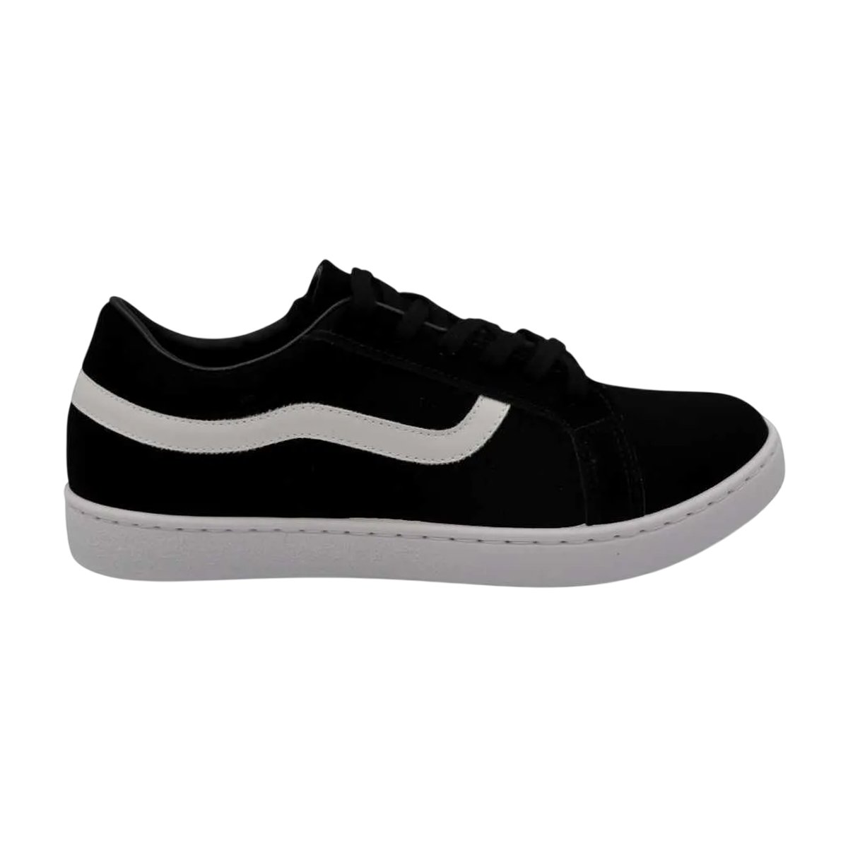 Tênis Feminino Casual Urbano Estiloso em Couro Santinelli Preto/Branco/Nobuck 2