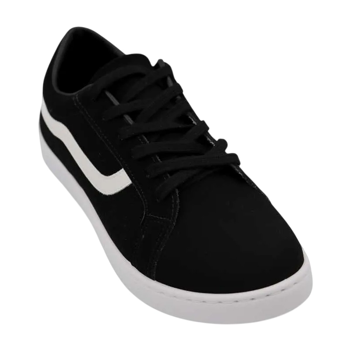 Tênis Feminino Casual Urbano Estiloso em Couro Santinelli Preto/Branco/Nobuck 3