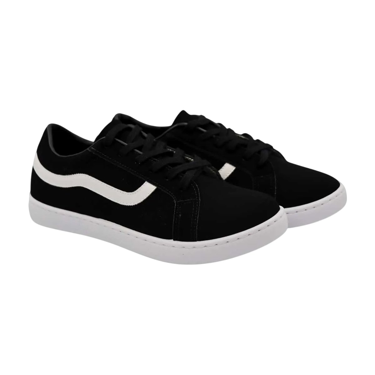 Tênis Feminino Casual Urbano Estiloso em Couro Santinelli Preto/Branco/Nobuck 4