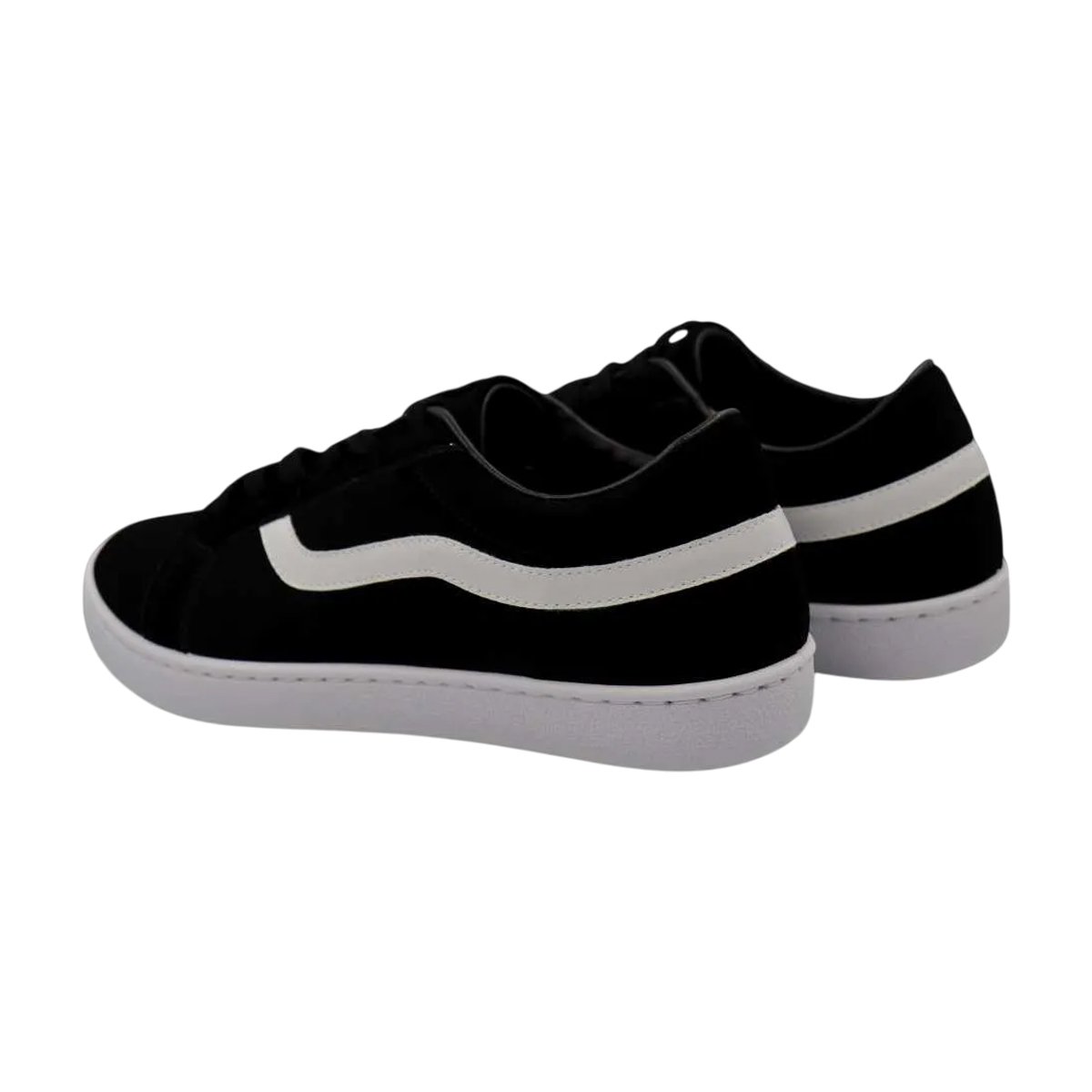 Tênis Feminino Casual Urbano Estiloso em Couro Santinelli Preto/Branco/Nobuck 5