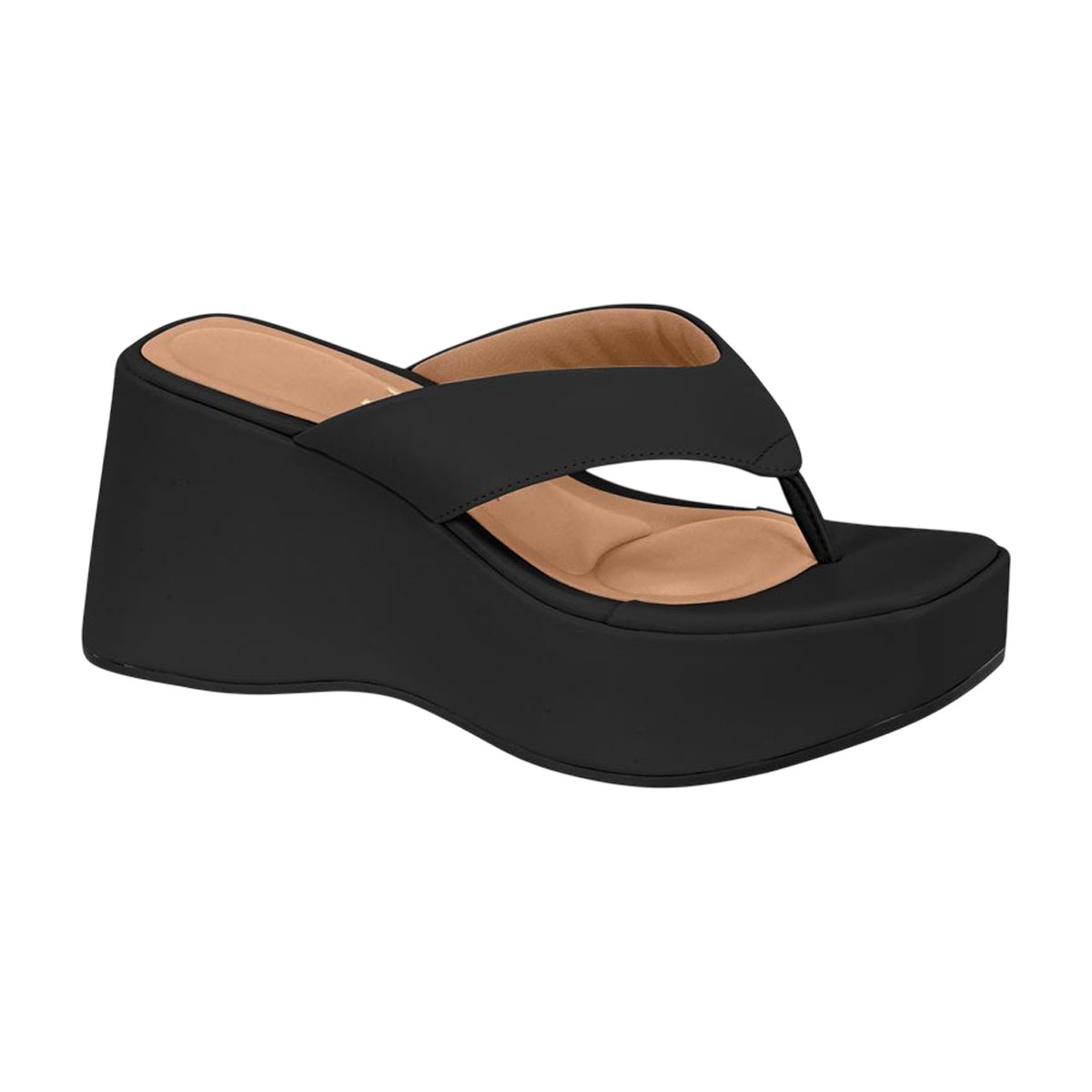 Sandália Plataforma de Dedo Confortável Feminino Vizzano Preto 4