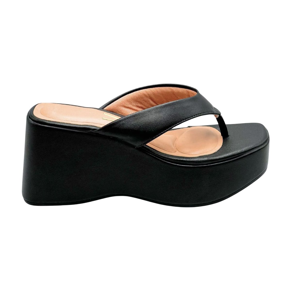 Sandália Plataforma de Dedo Confortável Feminino Vizzano Preto 2
