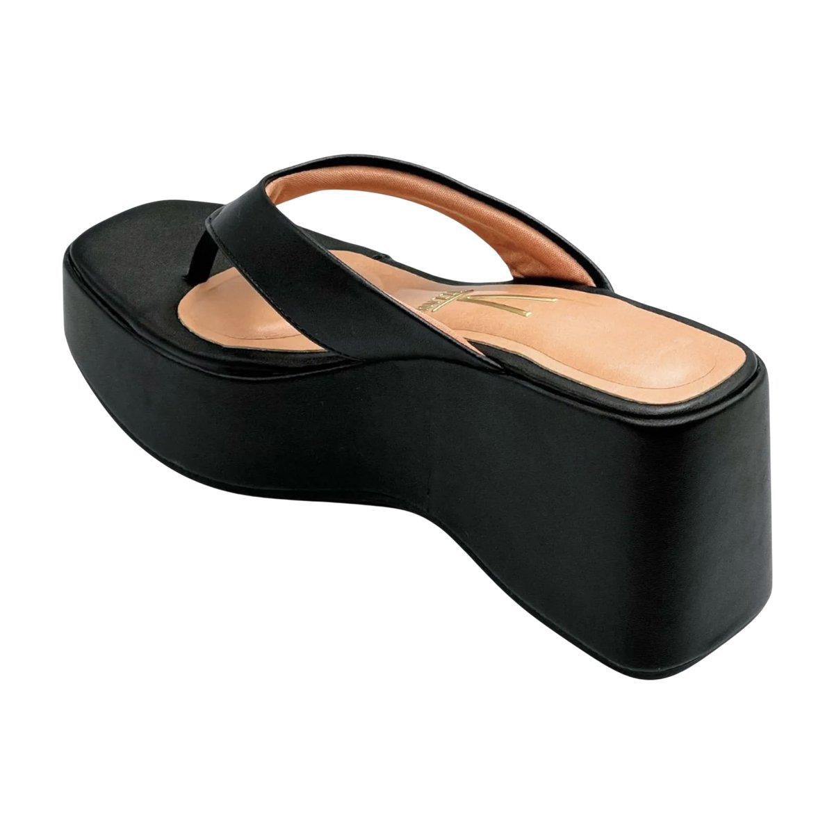 Sandália Plataforma de Dedo Confortável Feminino Vizzano Preto 3