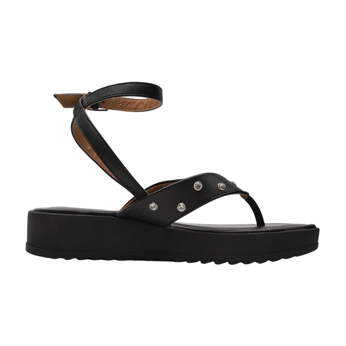 Sandália Casual de Dedo Amarração Tornozelo Feminina Vizzano Preto/Pelica 2