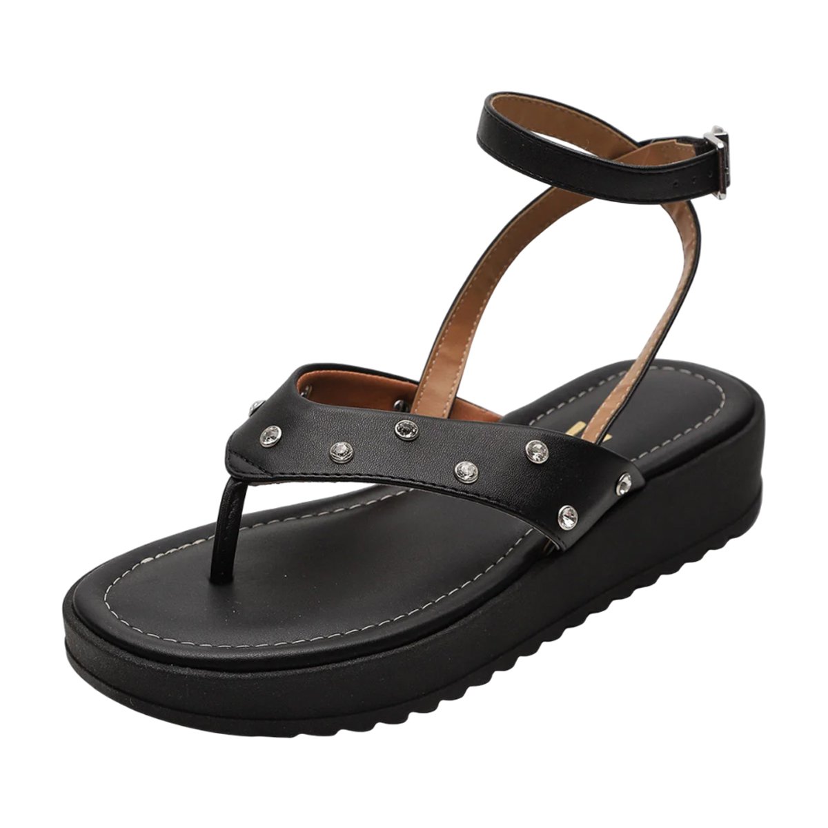 Sandália Casual de Dedo Amarração Tornozelo Feminina Vizzano Preto/Pelica 4