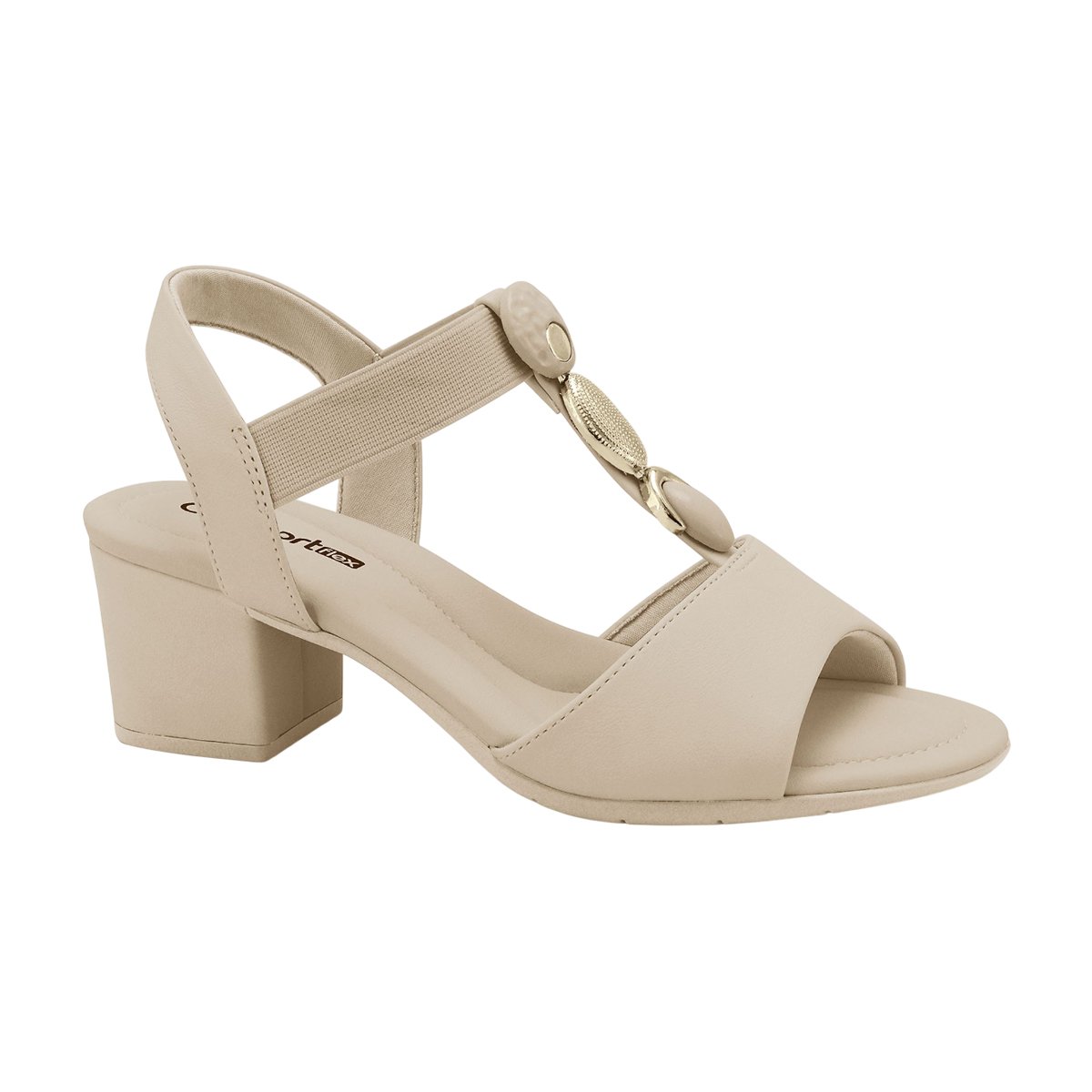 Sandália Casual Salto Bloco Médio Feminina Comfort Flex
