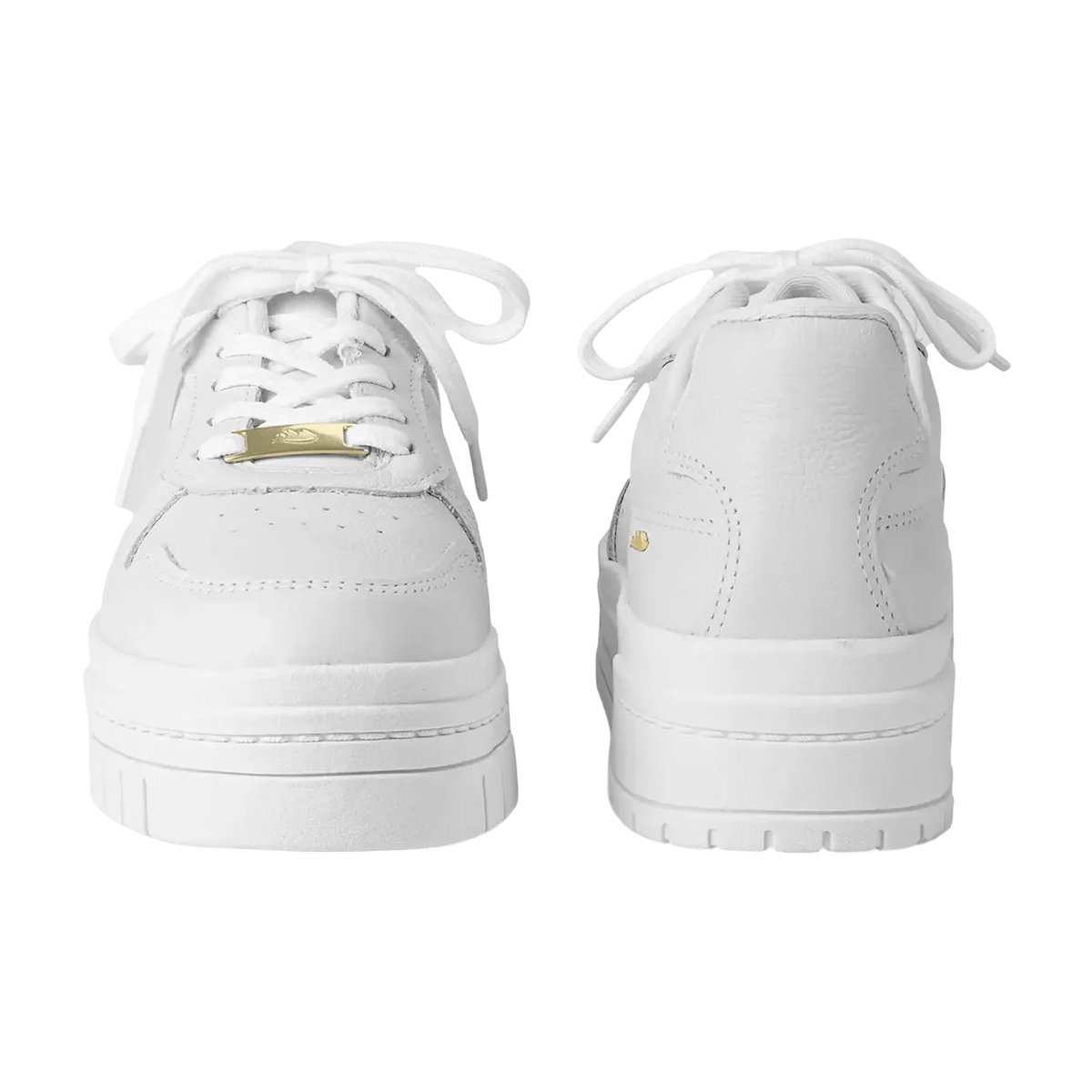 Tênis Casual de Couro com Sola Alta Feminino Dakota Branco 5