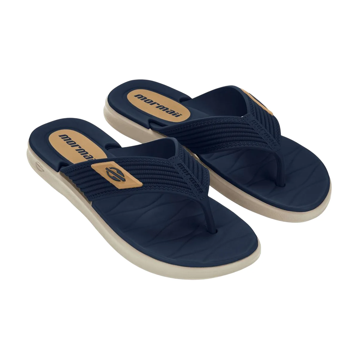 Chinelo de Dedo Tira Larga Palmilha Macia Masculino Mormaii Azul 3