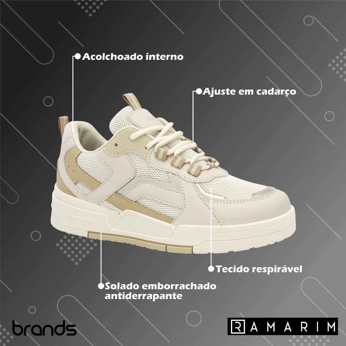 Tênis Urbano Sola Flatform Estiloso Feminino Ramarim Branco 2